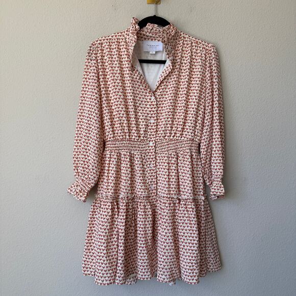 The Shirt Rochelle Behrens Maxwell Dress in Tan Hearts Size S - Picture 2 of 6